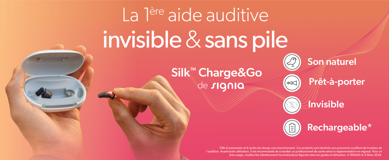 Silk Charge&Co de Signia : la 1ère aide auditive invisible et sans pile